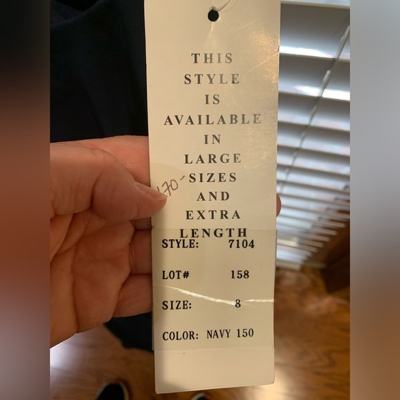 Bill Levkoff Navy Chiffon One Shoulder Floor Length Gown size 8 NWT - Picture 6 of 11